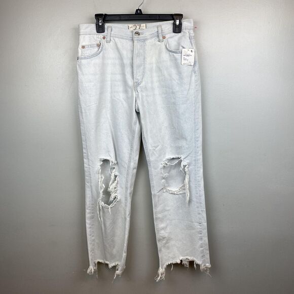 Free People We The Free Jeans Womens 27 Paradise Wash Light Distressed High Rise - Picture 1 of 13